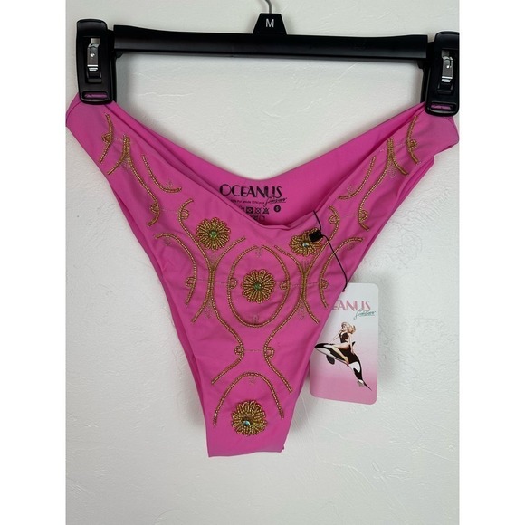NWT Oceanus Isadora Low RIse Embellished bikini bottom SMALL - Picture 1 of 3